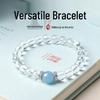 Aquamarine White Crystal Women's Bracelet: 2026 Light Luxury Niche Style, Beaded Friendship Jewelry Gift.