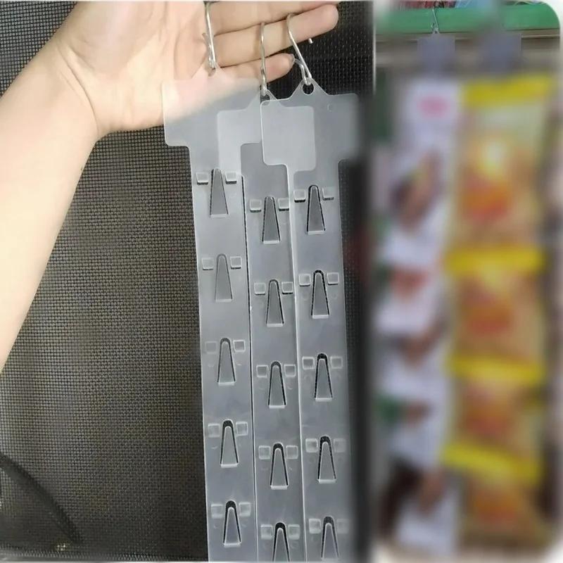 1/5 stuks Supermarkt Snack Plastic Hangstrips Winkel Hang Snacks Display Hanger Haken Handige Winkel Merchandising Clipstrips