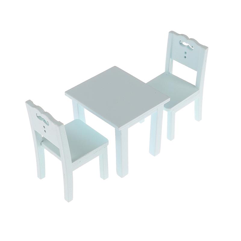 1/12 1set Miniature Dollhouse Furniture Wooden Dining Table Chair Set Simulation Toy
