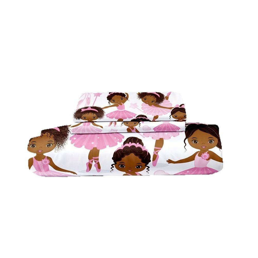 Ballet Girl Swan Dance 3D Digital Printing Bedding Kit Bedding Three-Piece Set