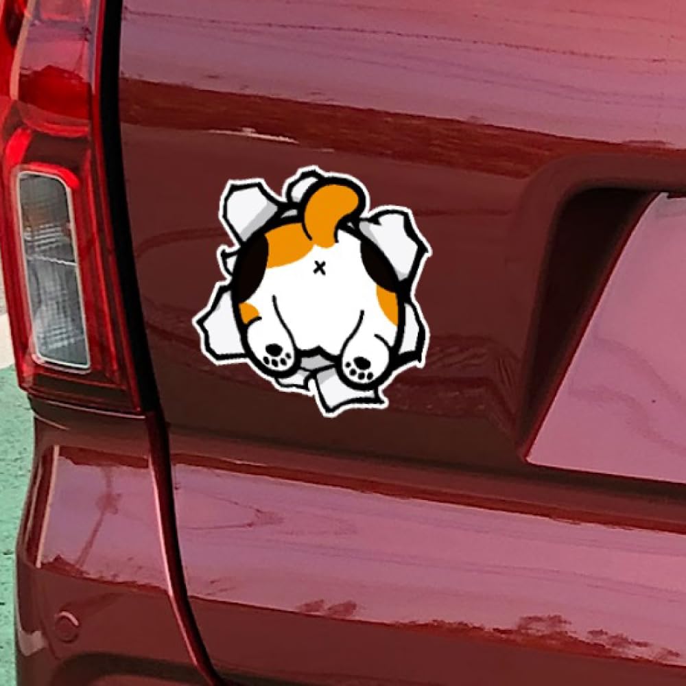 Cute cat illustration sticker waterproof funny sticker (B type, buttock)