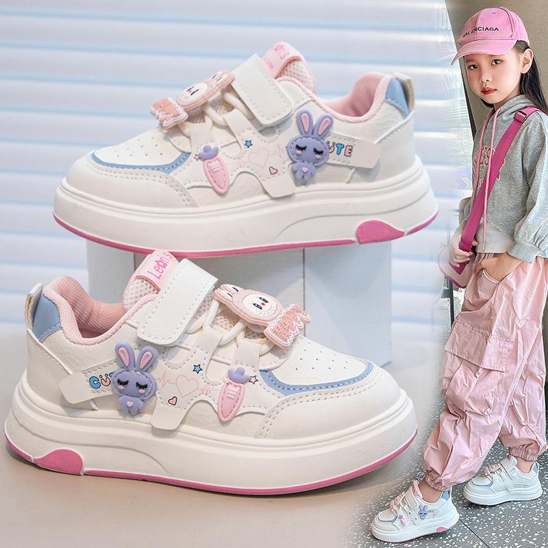 Girls' Velcro Cartoon Casual Shoes Student Sports Shoes Boys' Non-slip Shoes