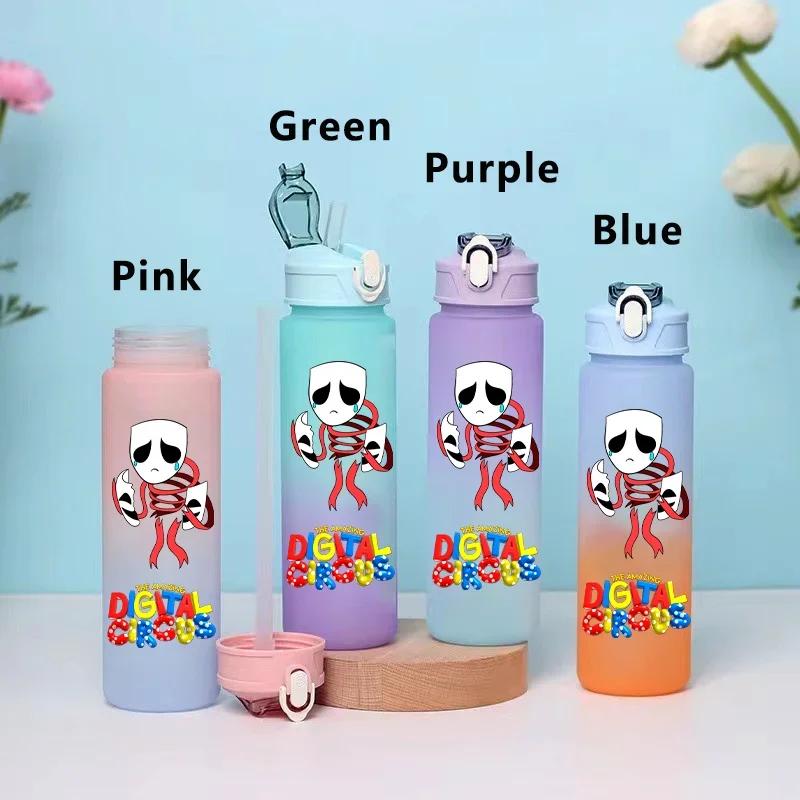 750ML Niesamowity Cyfrowy Cyrk Kreskówka Duża Pojemność Kubek na Wodę Outdoor Szczelna Butelka na Wodę Przenośny Kubek na Wodę ze Słomką