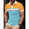 Men's Polo Shirt Color Blocked Printed Simple Summer Casual Short Sleeve