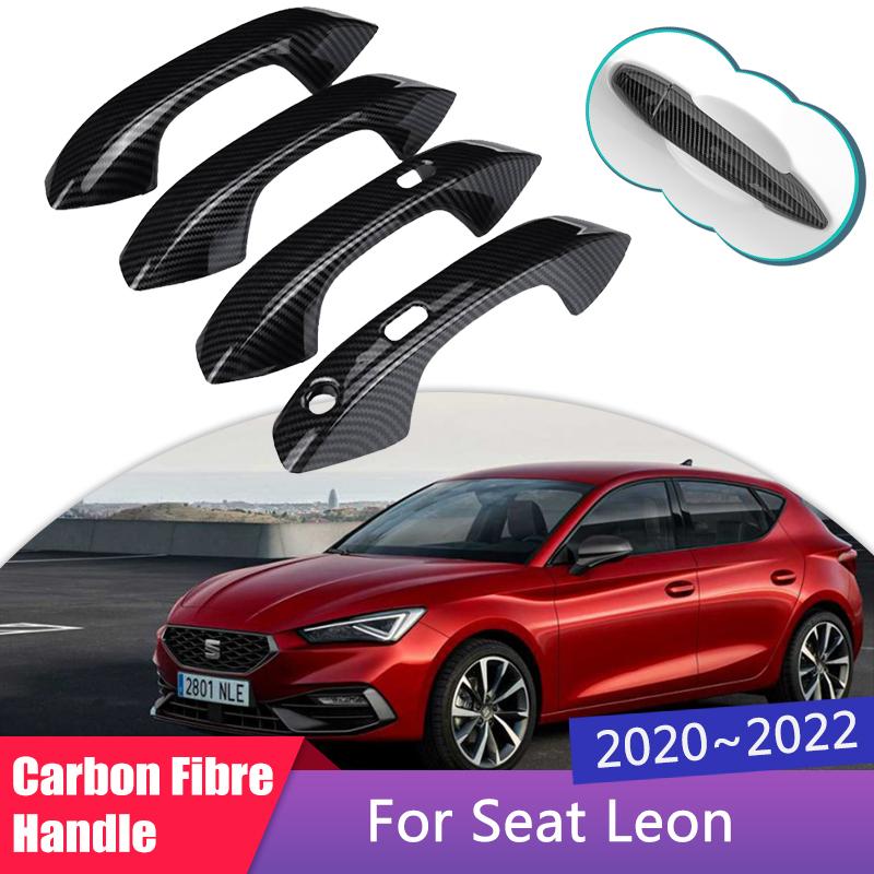Carbon Fiber Outer Door Handle Cover for Seat Leon MK4 KL1 KL8    Car External Accessories Protective Stickers Trim