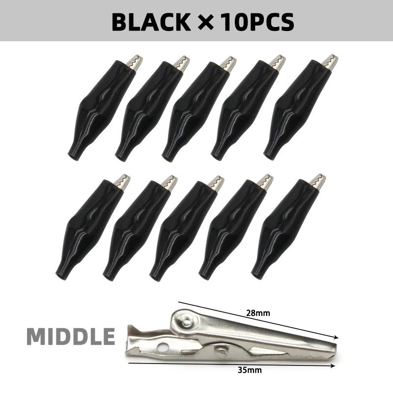 Alligator Clips G98 28/35/45mm Crocodile Electrical Clamps, Test Probe Meter Black Red Plastic Boot for Car Auto Battery