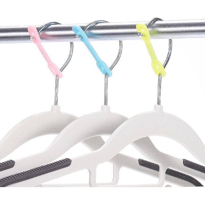 uxcell 40Pcs Clothes Hanger Windproof Plastic Strip Hook, Anti-Slip Off Windproof Fixed Buckle, Anti-Drop Strips Hanger Fixation for Outdoor Indoor