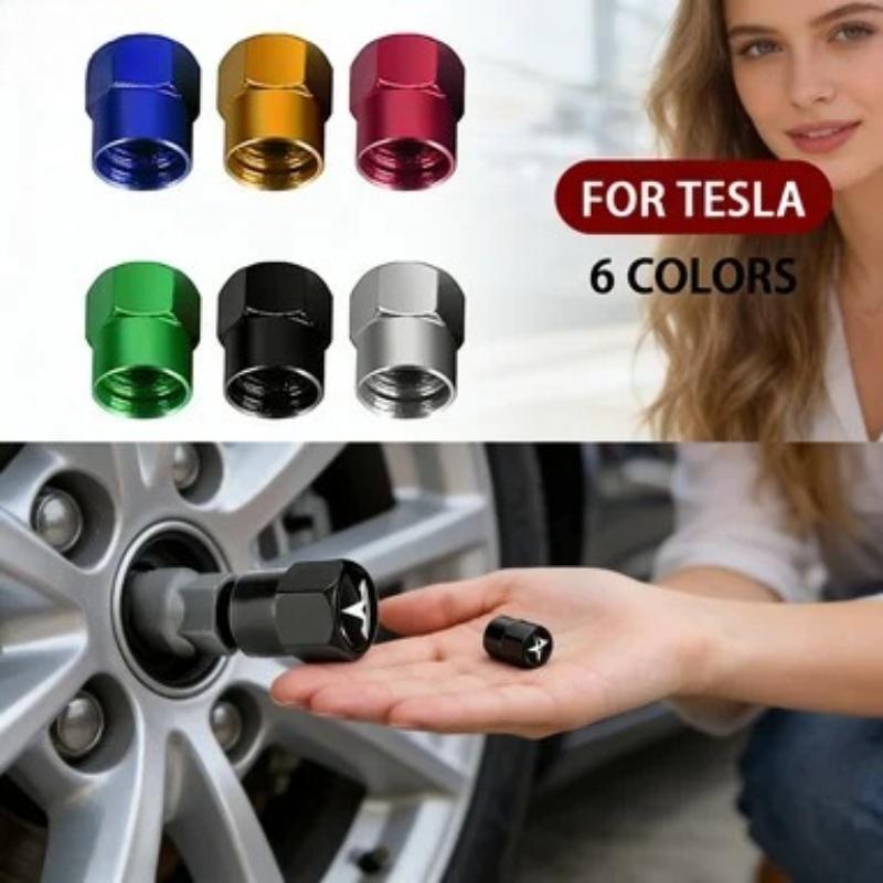 4Pcs Car Tire Valve Caps Metal Tyre Air Stems Cover For Tesla Model 3 Y S X Roadster Model 3 S X Y 2022 Invader Coil Mod WYE K80