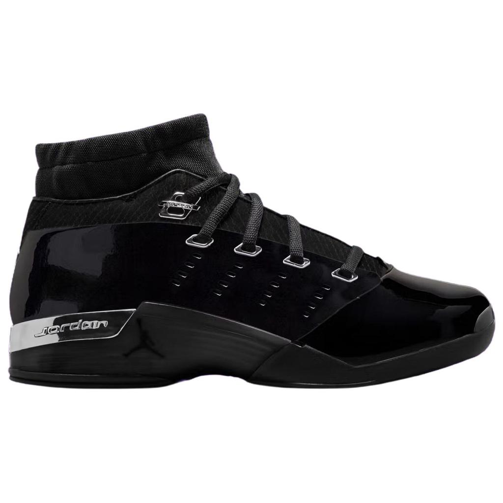 Air Jordan 17 Low Black Patent Unisex Sneakers Chrome IV7640-001