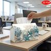 2D Flat, 1pc Tissue Box, Printed On Both Sides, Tissue Holder Featuring a Vintage Floral Design, Perfect for Decorative Storage During Holidays. Suita