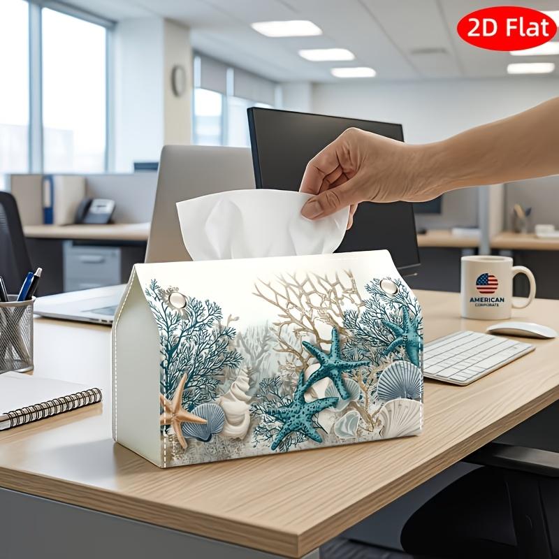 2D Flat, 1pc Tissue Box, Printed On Both Sides, Tissue Holder Featuring a Vintage Floral Design, Perfect for Decorative Storage During Holidays. Suita