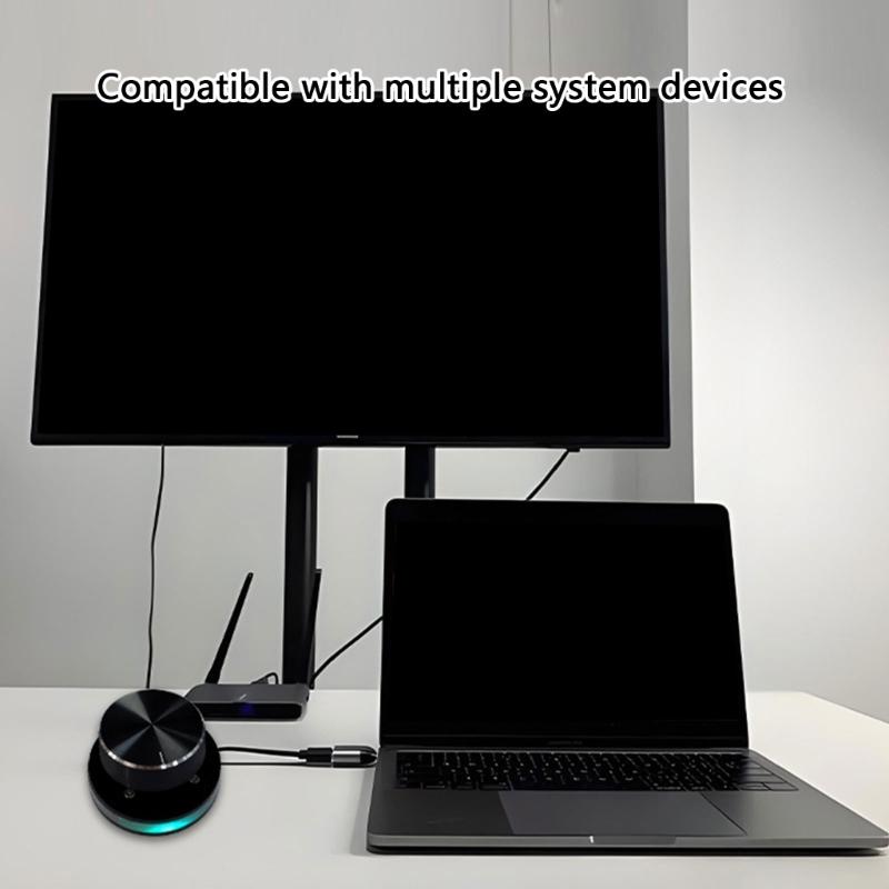 Plug-and-Play Anpassbarer USB-Lautstärkeregler Multimedia-Lautstärkeregler USB-Soundsteuerung mit Stummschaltungsfunktion ARGB-Beleuchtung