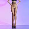 Sexy Damen Spitzen-Strumpfhose mit hohem Bund, Schrittlinie, zweifarbig, öliger Glanz, glänzende Strumpfhose, 3D, 640 Nadeln, dünne Hausstrumpfhose
