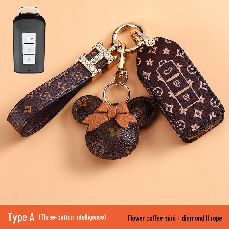 High-End Key Case for Mitsubishi Outlander, ASX, Eclipse Cross, and Pajero Sport.