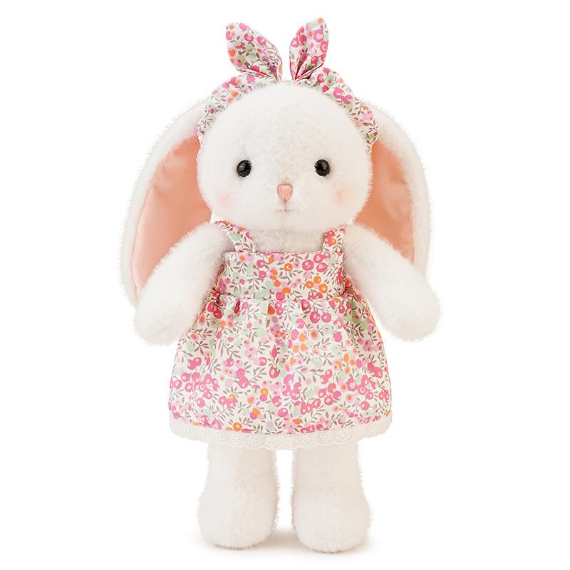 

Обними Малыша Красочный Кролик Цветочная Юбка Повязка на Голову Кукла Маленький Белый Кролик Кукла Успокаивает Девочку Спящий Кролик 45Cm розовый