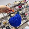 Acrylic Heart Shaped Mini Handbag With Rhinestones And Chain For Evening Wear