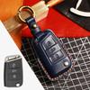 For VW Passat Magotan Golf Key Fob Cover, Genuine Leather Case with Anti-Loss Key Ring & Strap, Full Set Accessories in Gift Box