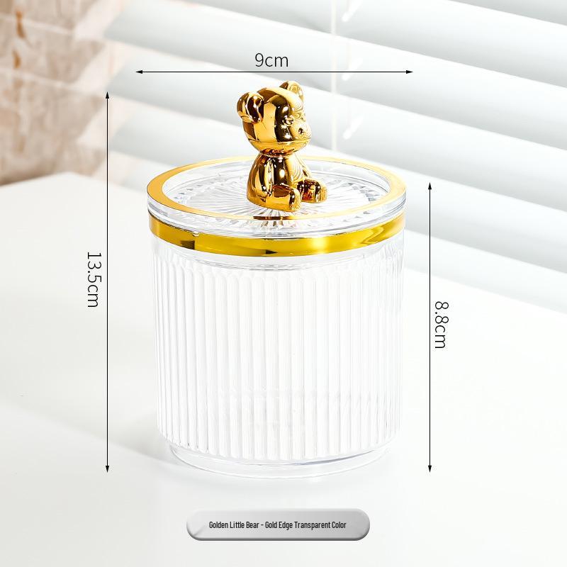Elegant Cotton Swab and Floss Holder - Premium Makeup Storage Box