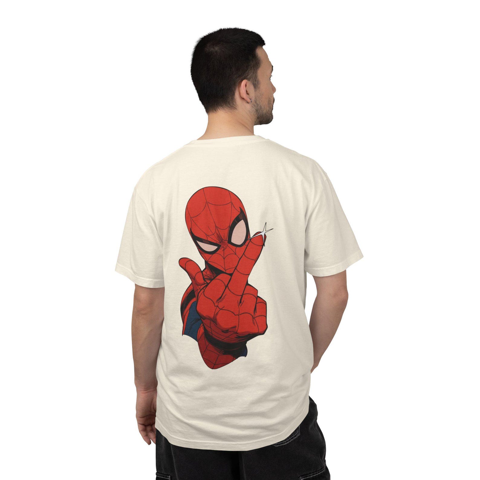 Spider-Man Middle Finger T-shirt | Comic Superhero Graphic Tee 4XL