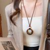 Retro long brown ring pendant necklace women's new high-end starfish necklace niche sweater chain