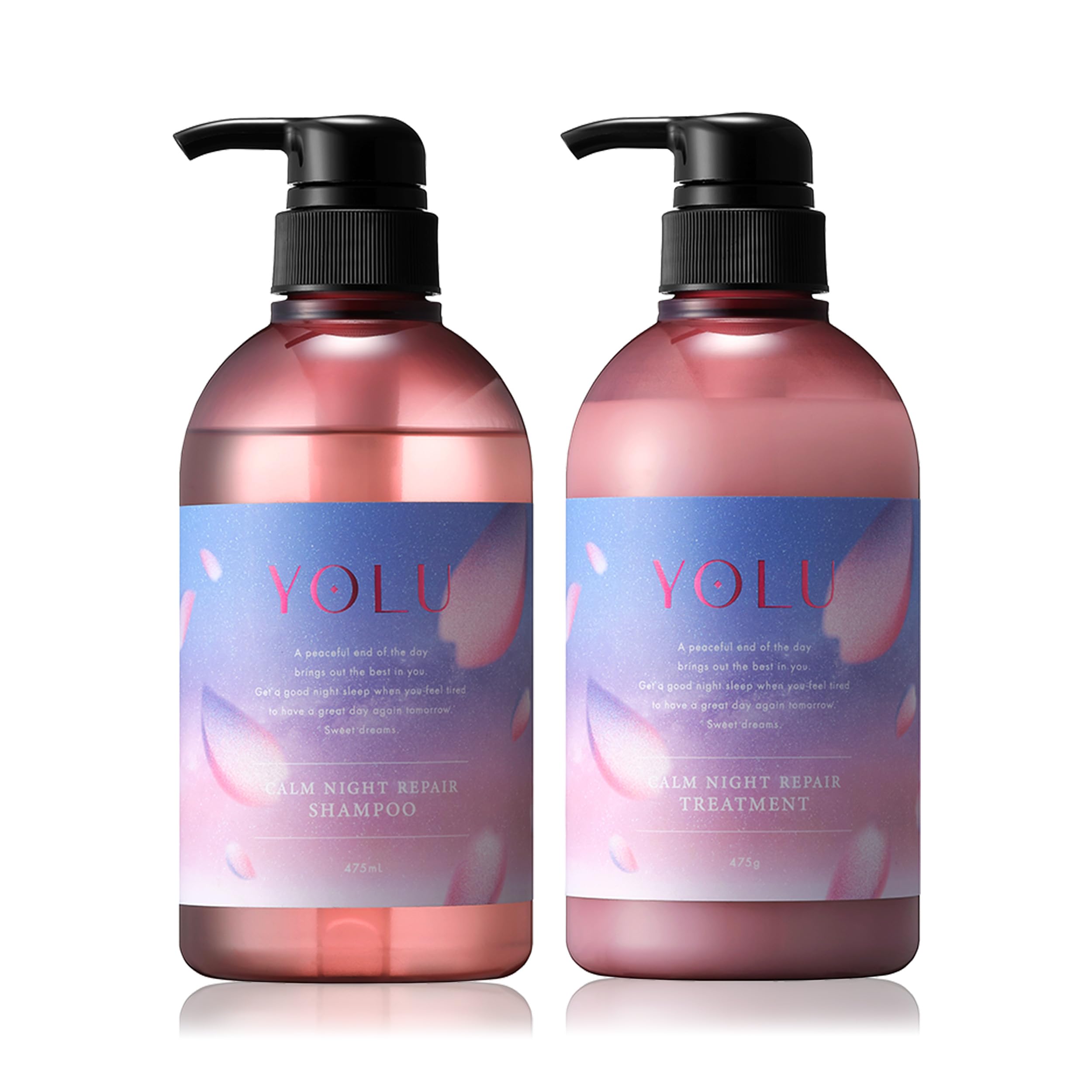 

2024 YOLU Night Beauty Shampoo Treatment Bottle Set Night Sakura Muguet Scent Damage Care Intense Repair [Spring Limited] [Calm Repair] &
