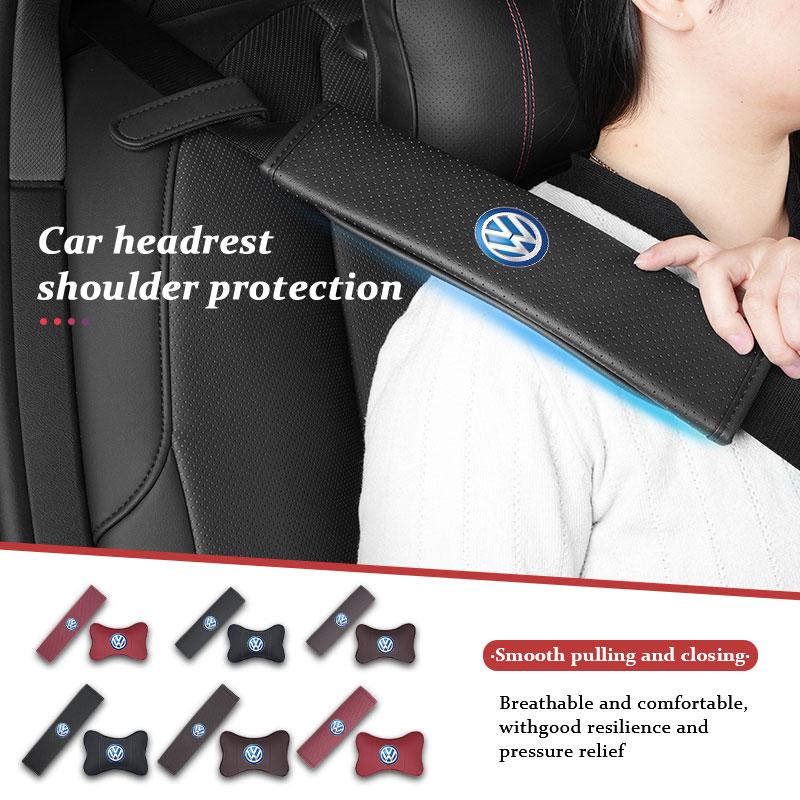 For Volkswagen VW Car Headrest Neck Support Seat Soft Neck Pillow Accessories Polo Jetta Sagitar Magotan Passat B5 B6 B7 CC zh9