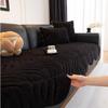 Solid Sofa Cushion Winter Plush Non-Slip Sofa Throw Cover Soft Fuzzy Furniture Protector Couch Pad Irregular Fleece Thick Mats