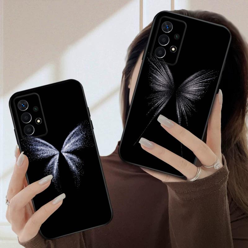 white butterfly For Samsung A03 Core A 04 05 06 12 14 15 16 22 23 Galaxy A25 26 4G 34 35 52 53 56 71 73 90 5G soft phone case