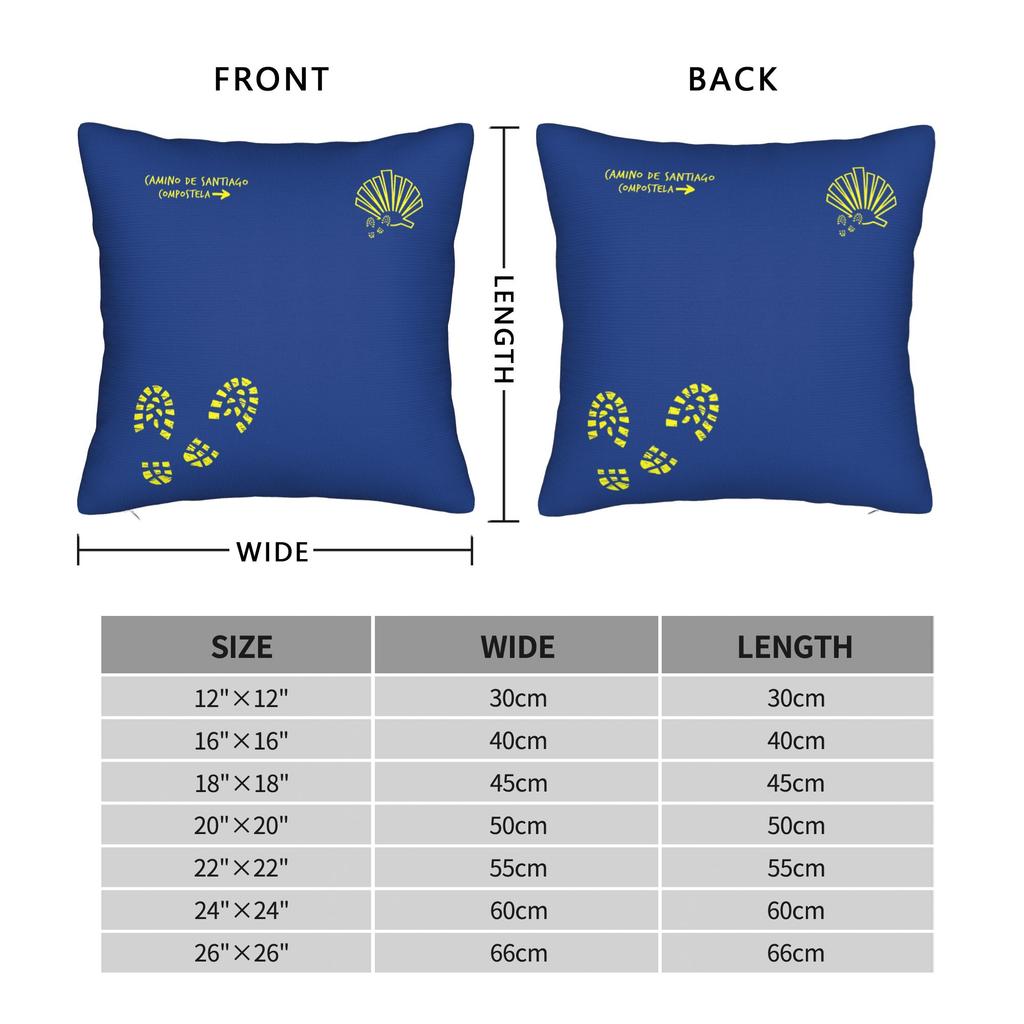 El Camino De Santiago St James Way Square Pillow Case Cushion Cover Zipper Decorative Pillowcover For Sofa 45*45Cm