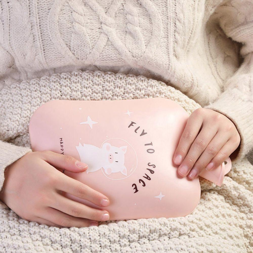 PVC Hot Water Bottles Water-Filled Hand Warmer Portable Cartoon Pig Hot Water Bag  Bed