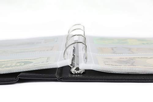 MUDOR Currency Collection Album, 90 Pocket World Banknote Holder, Paper Money Storage Book Album Binder Supplies, Blue