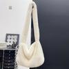 Y2k Cool Girls Crossbody Bag Faux Fur Shoulder Bags for Women Soft Plush Ladies Large Handbags Casual Female Zipper Tote Purse