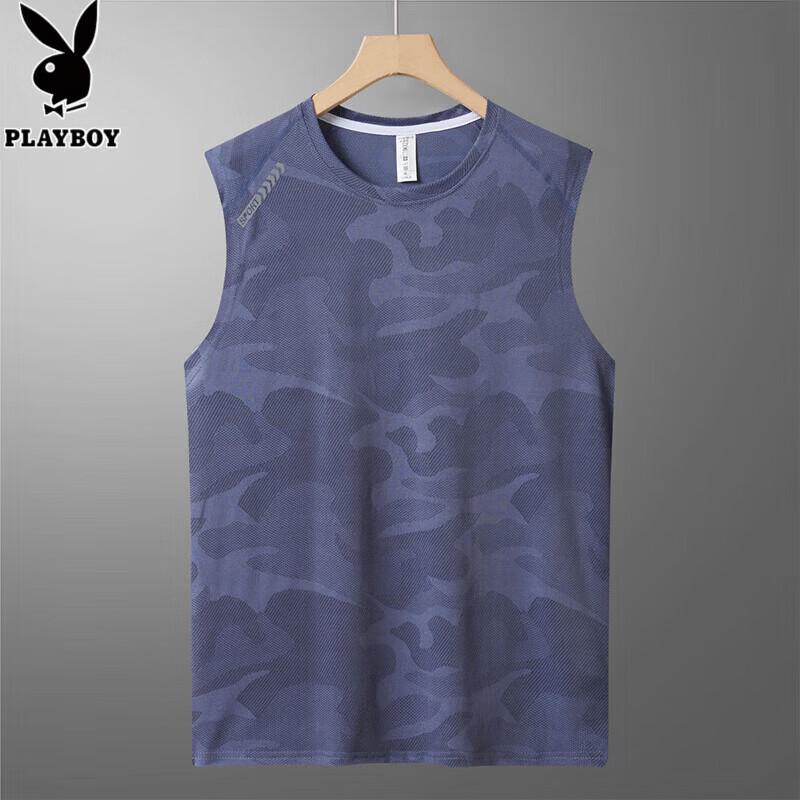 PLAYBOY Men s Ice Silk Sports Tank Top L серый