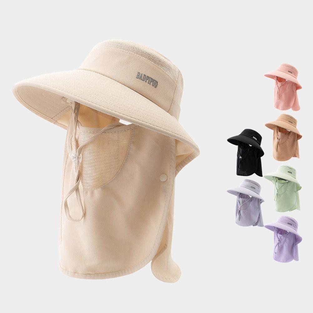 UV Protection Summer Face Shield Neck Cap Wide Brim All-in-one Sun Hat Women's Sun Protection Hat
