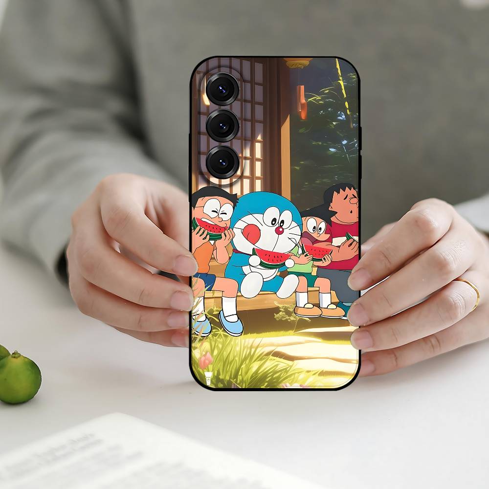 Anime D-DoraemonS-M Phone Case Silicon Phone Case For Samsung S24, S25 S22,S30,Note20,Lite,Ultra,Shockproof, Black,Case