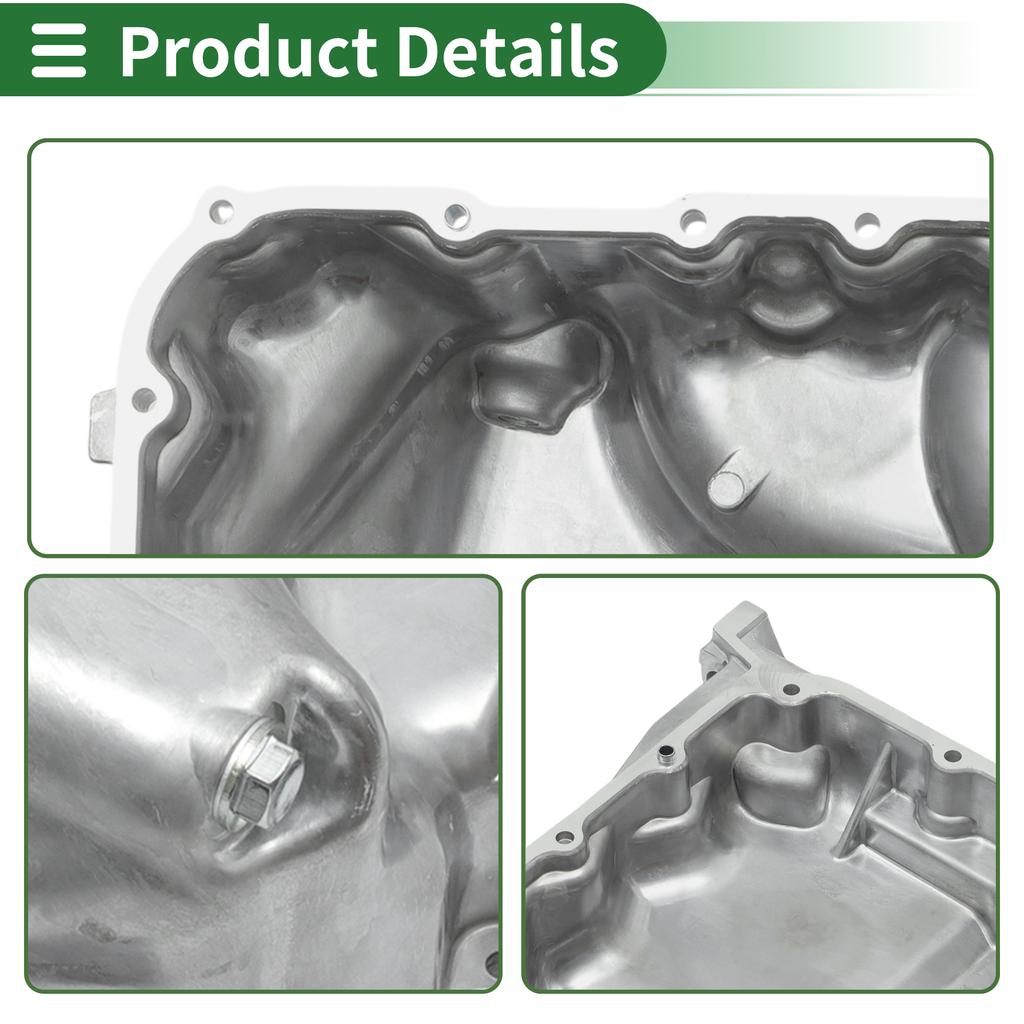 UXCELL Auto Car Engine Oil Pan Vehicle Aluminum Oil Pan Sump Transmission Oil Pan for Honda Odyssey 2007 No.11200RDJA00