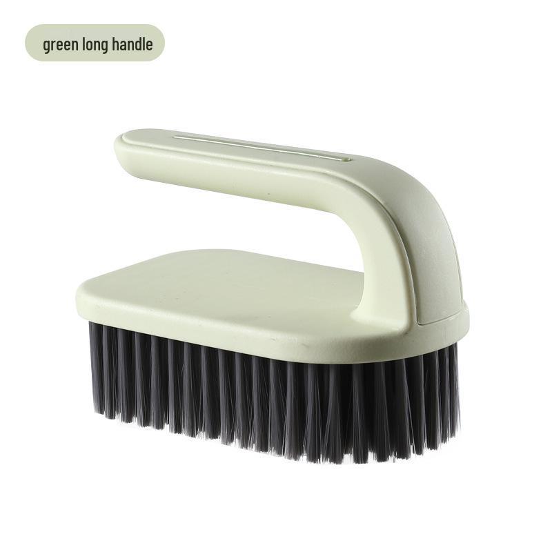 Three-Piece Household Cleaning Brush Set: Plastic Soft Bristle, Three-Head Shoe Brush, Laundry Brush, Scrub Brush, Small Brush.
