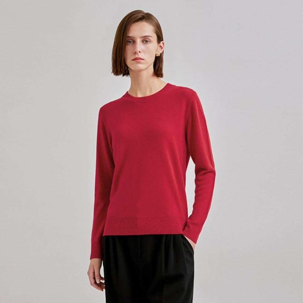 

She S miSS Round Neck baSic Knit Top SSkpon42510 melange brown/55