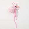 Autumn & Winter Sweet Casual Pompom Bow & Heart Woven Keychain Charm