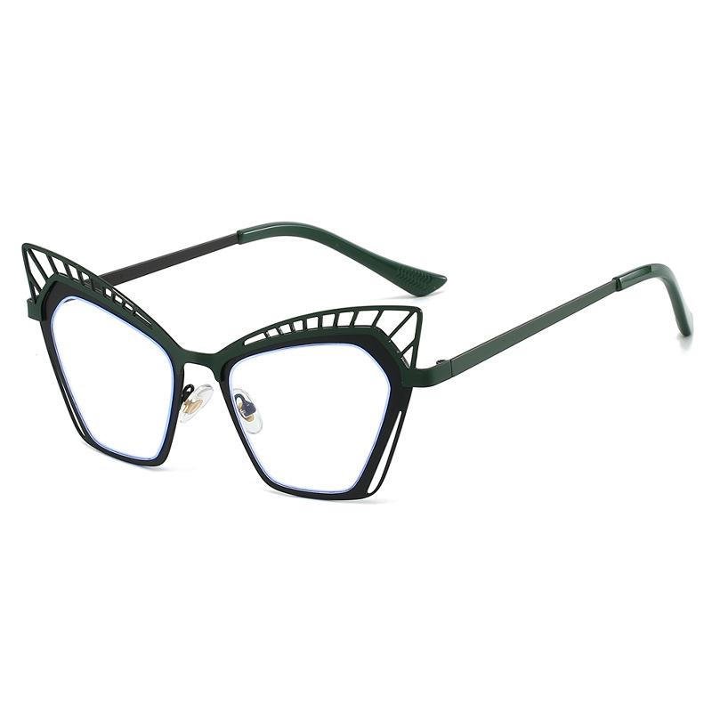 Ins New Anti Blue Light Cat Eye Women Glasses Personality Hollow Splicing Frame Design Simple Trend Men Anti Radiation Glasses