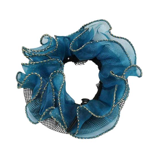 Dancer Bun Hair Net Elastic Drawstring Hairnet Adjustable Gauze Hair Accessories for Girls Dance Ballet Skating Gymnastics
