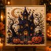 Handgefertigte Wanddekoration für Halloween, Perlen-Kunst-Set, Hexe Geist Malerei DIY Kürbis Diamant Gruseliges Bastelset für Erwachsene, Kreatives Feiertagsgeschenk für Liebhaber