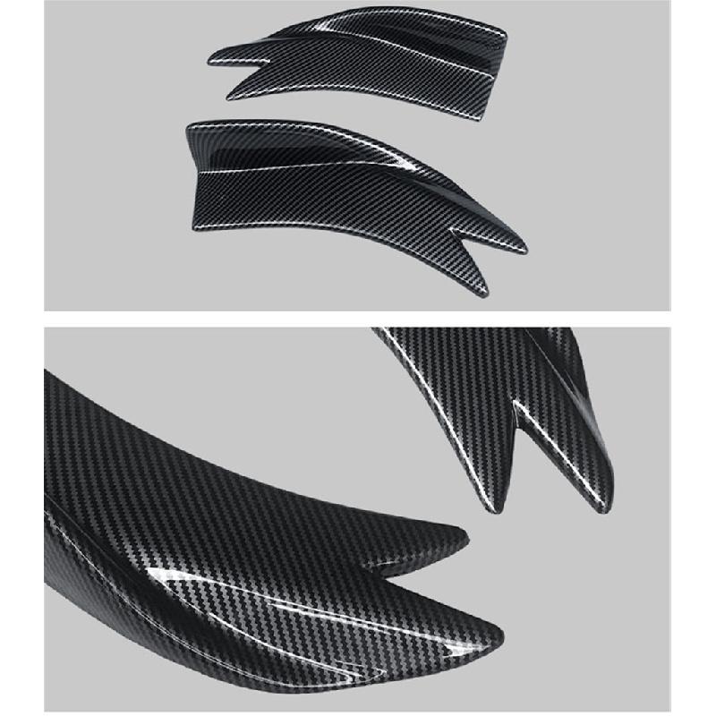 2 X Carbon Fiber Look Car Rear Bumper Spoiler Canards Fins Diffuser Lip Splitter