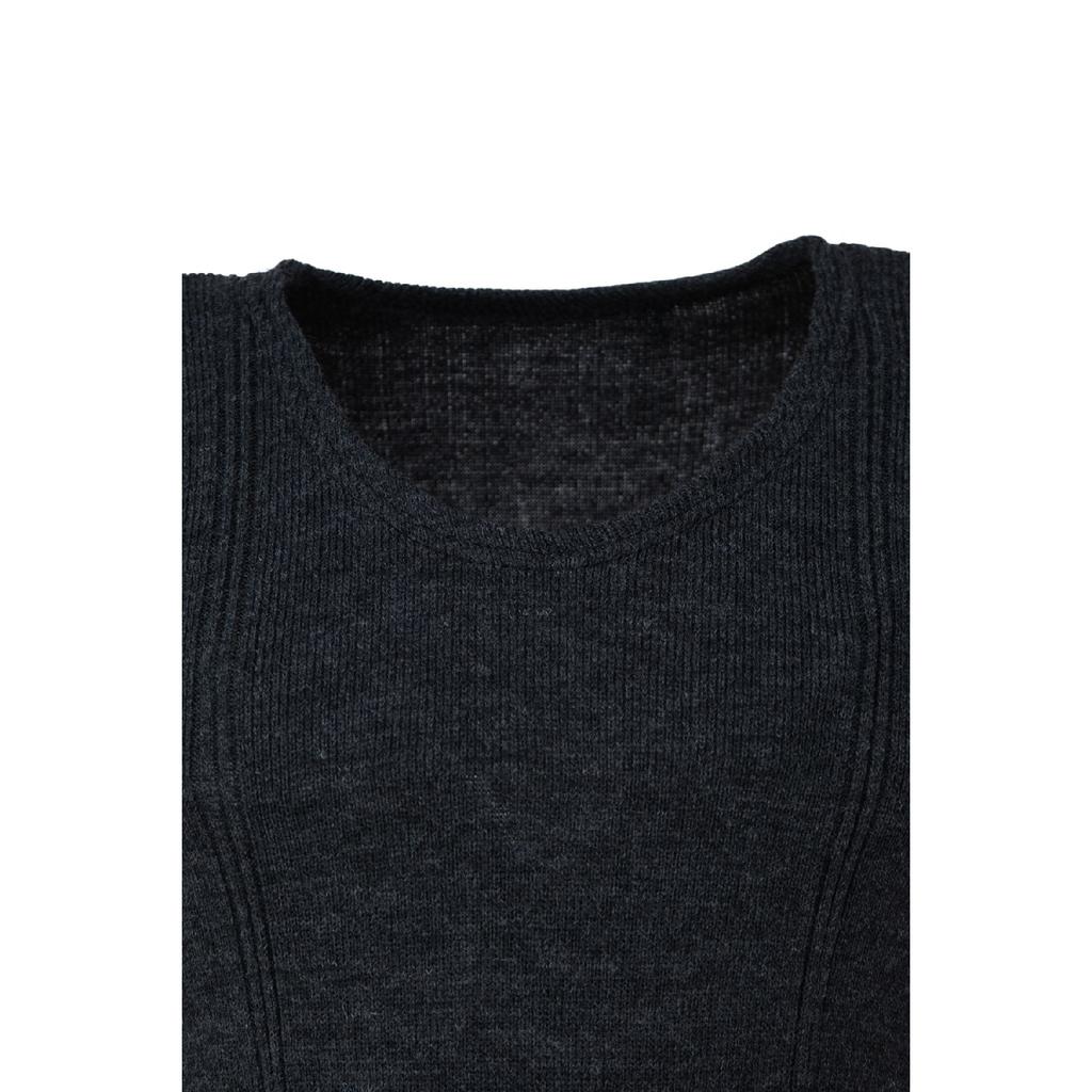 Men's Winter 100% Wool Thermal Undershirt Short Sleeve Thick Classic Wool Knitted Solid Color Keeps Warm