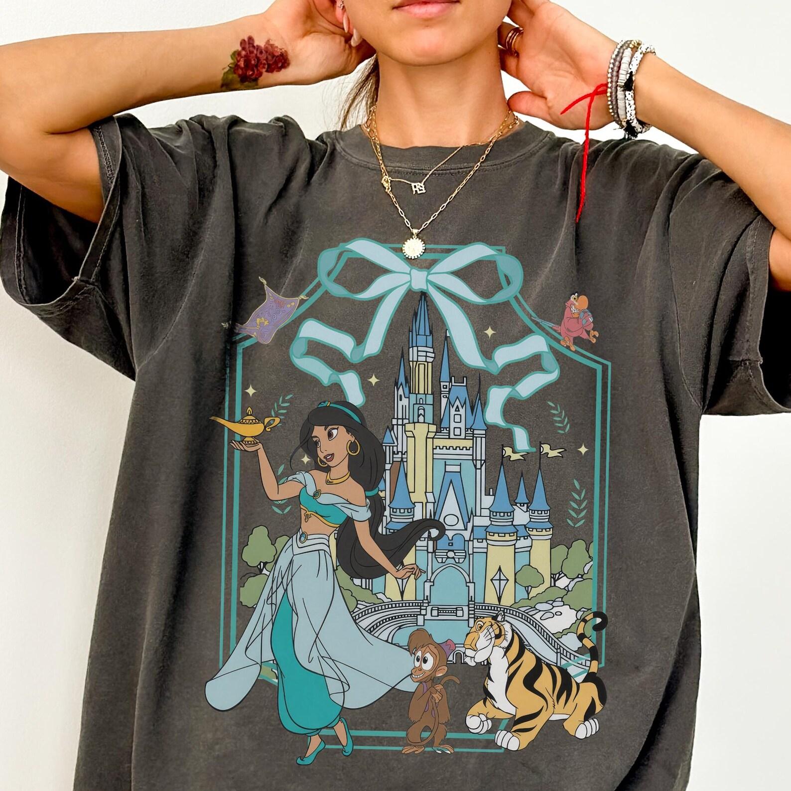 Comfort Colors Jasmine Princess Coquette Bow Shirt - Disney Princess Tshirt,Disney Trip Shirt,Disneyland Vacation Tee,Disney Jasmine Shirt 4XL