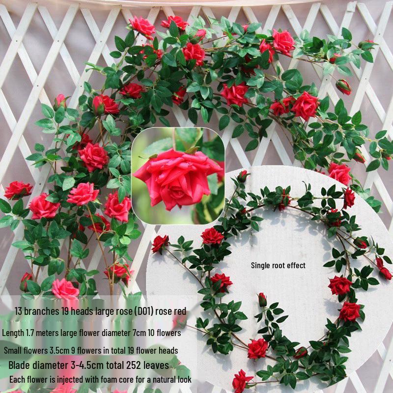 Artificial Rose Vine Hanging Decor for Walls and Ceilings
