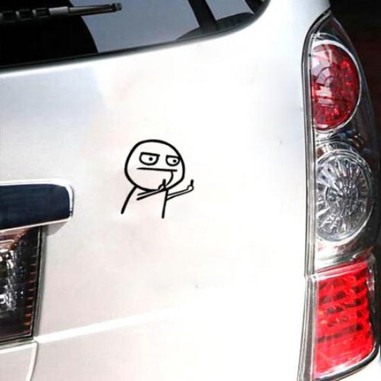 1x Funny Two Middle Finger Vinyl Car Sticker Car Door Window Decals Accessories