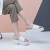Wedge heel slippers women's summer 2025 new versatile outer wear fashion high-heeled muffin shoes thick-soled inner height-enhancing cool slippers