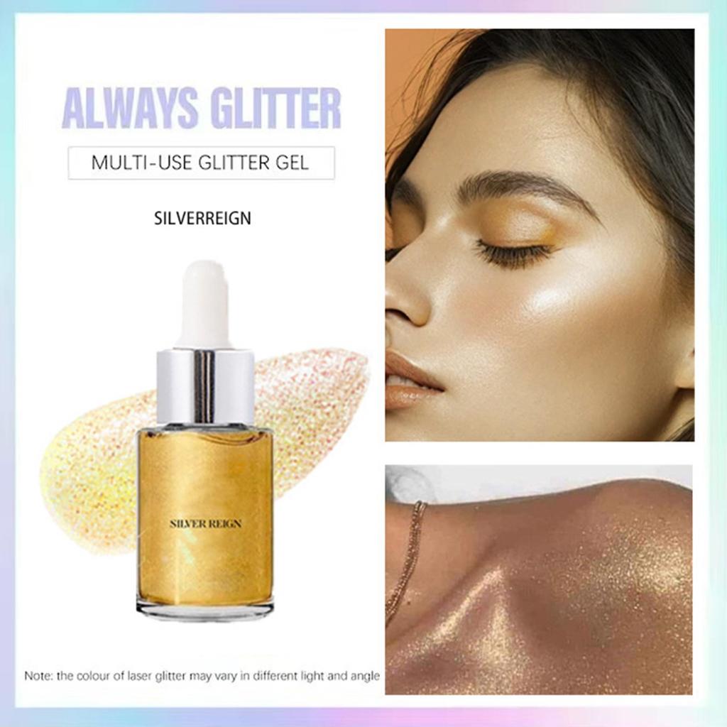 Body Shiny Oil Moisturizing Long Lasting Body Luminizer Face Brightening Liquid Shiny Body Glow Body Glitter Oil Highlighter Summer Glowing 30ml