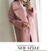 2022 Autumn/Winter Korean Style Thickened Woolen Coat, Large Lapel, White Mid-Length Cocoon Shape Overcoat for Women